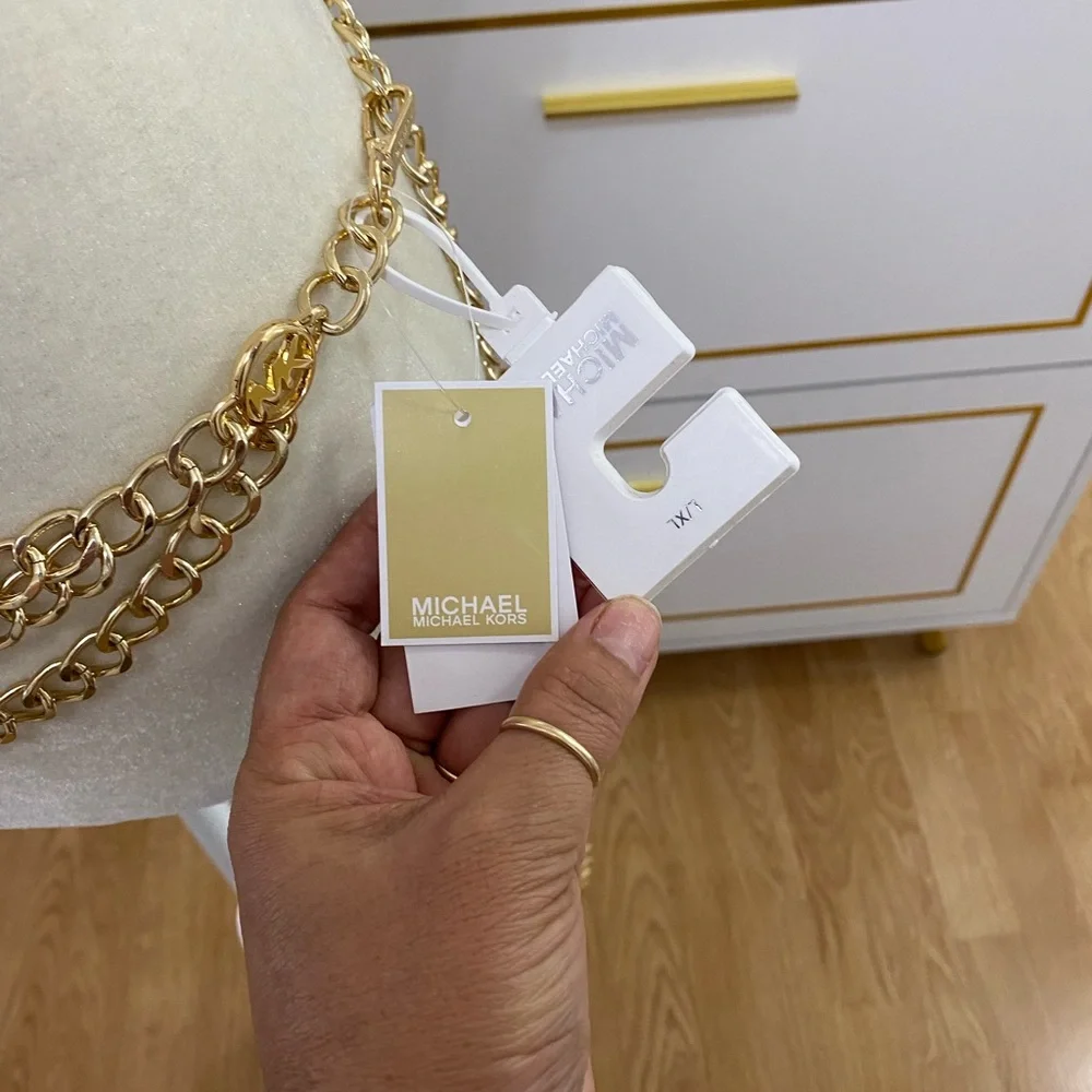 MICHAEL KORS WOMEN’S GOLD METAL BELT SIZE L/XL - Picture 8 of 11